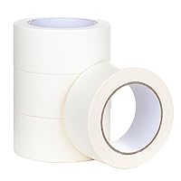 White Painters Tape, 2 Inch White Painters Masking Tape Bulk for Multi-Surface, Produce Sharp Lines, Residue-Free 196 Yards Total White Tape Set of 4 Rolls