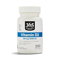 365 by Whole Foods Market, Vitamin D3 1000 IU, 250 Softgels