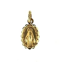 amalia 18K Solid Yellow Gold Small Miraculous Medal (12 x 9 mm)