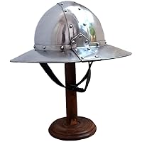 Medieval Banded Kettle Hat 1,6mm Steel Helmet with Leather Liner ABS