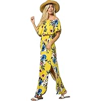 Yellow Floral Off-The Shoulder Maxi Dress
