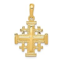 14k Yellow Gold Jerusalem Cross Pendant Fine Jewelry For Women Gifts For Her