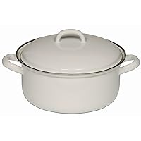RIESS Casserole M. Deckel 7.1 inches (18 cm), 1.5 L Two-Handled Pot, 1kg, white
