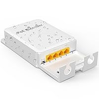 YuanLey Outdoor Gigabit PoE Extender 1 in 3 Out, 802.3af/at 4 Port PoE Repeater IP66 Waterproof, Vlan, Extend Additional 100m(328ft) of Power and Data Transmission, Wall Mount Plug and Play