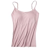 Women's Camisole Tops with Built in Bra Adjustable Spaghetti Straps Cami Tanks Summer Workout Top Undershirts for Yoga