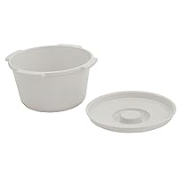 Graham-Field 6691 Lumex Everyday Commode Pail with Cover, Grey, Bucket Containers with Lids, 7 Quart, Pack of 6