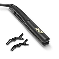 Jinri Hair Straightener with Titanium Plates 0.8 inch Flat Iron,Perfect Travel Size Hair Straightener Dual Voltage Black Color