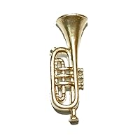 Gold Tone Trumpet Tie Pin Tack (159)