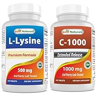 Best Naturals L-Lysine 500 mg & Vitamin C 1000 mg