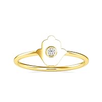 VVS Certified Antique Style Diamond Ring 10K White/Yellow/Rose Gold With 0.03 Tcw Round Natural Diamond Anniversary Ring, Real Diamond Ring