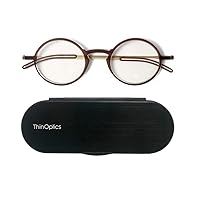 ThinOptics Unisex Adult Glasses Reading, Brown, 1.00 US