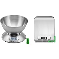 Etekcity Food Kitchen Scale with Bowl (2.06 QT) and Etekcity Food Scale, Digital Kitchen Scale, 304 Stainless Steel