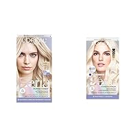 L'Oreal Paris Feria Long-Lasting Anti Brass Blonde Hair Toner and Hyper Platinum Advanced 8 Level Lightening Hair Dye Kit