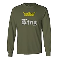 Couple Couples Gift her his mr ms Matching Valentines Wedding King Queen Long Sleeve Men's