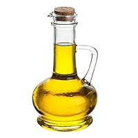 Restaurantware RW Base 8-Ounce Olive Oil Dispenser 1 Kitchen Oil Dispenser Bottle - With Cork Lid Non-Leaking Clear Glass Olive Oil Pourer For Cooking Or Salad Dressings