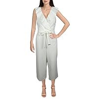 Tommy Hilfiger Womens Sleeveless Cropped Jumpsuit Scuba Crepe