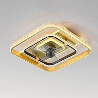 Chandelieres Nordic Ceiling Fan Ceiling Light Bedroom Dining Room Simple Invisible Ceiling Fan Light Household Silent Living Room with Fan Chandelier Interesting Life/Gold