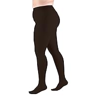 Truform 20-30 mmHg Compression Pantyhose, Plus Size Women's Support Tights Hosiery, Black, Medium