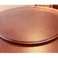 Customizable 1.0mm Thick Round Premium Crystal Clear Multi-Purpose Heavy-Duty Vinyl Fabric Tablecloth Protective Cover Table Mats Desk Pad for Round Dining Table
