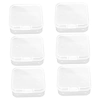 6pcs Transparent Clamshell Box Plastic Storage Bins Clear Small Jewelry Holder Nail Stuff Organizer Plastic Container with Lid Beads Fishing Hook Box Rectangle Pp Plastic Travel