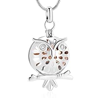 Cremation Jewelry Urn Pendant Necklace with Hollow Urn Cremation Jewelry for Ashes Owl Shape Pet Cremation Jewelry