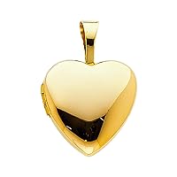 14K Yellow or White Gold Heart Shaped Locket Pendant