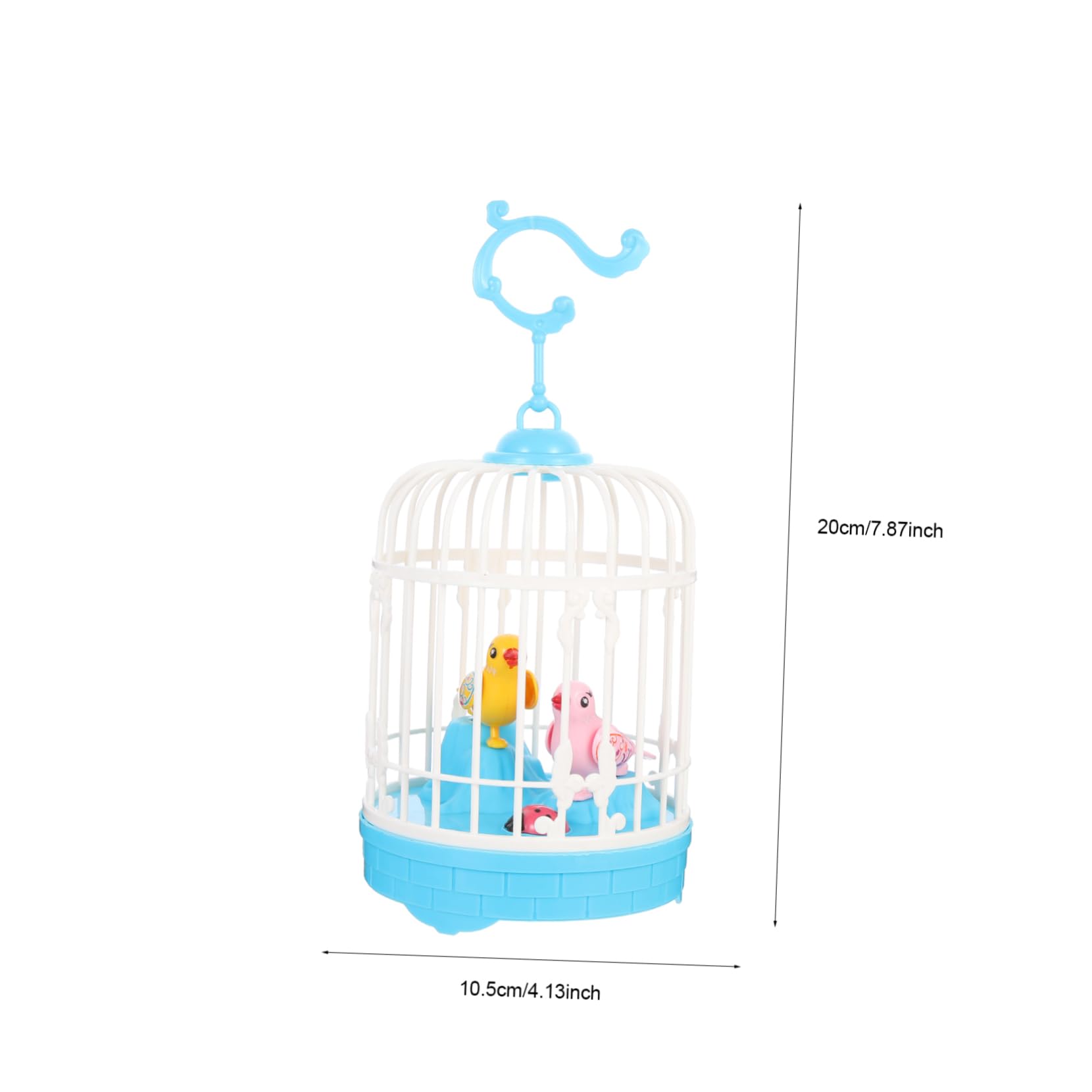 ERINGOGO Voice-Activated Induction Bird Chirping Bird Toy Electric Bird in Cage Simulation Bird Toy Bird Swing Chew Toy Electronic Bird Toy Musical Toys for Pet Cage Will Move Child Abs