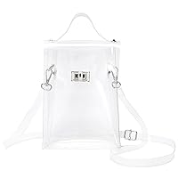 MINICAT Clear Small Crossbody Bags Stadium Approved Cell Phone Jelly Purse Shoulder Bag For Women(Clear-Sliver Hardware)