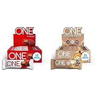 ONE Protein Bars, Peanut Butter Cup, Gluten Free Protein Bar with 20g Protein and only 1g Sugar & Coffee Shop Protein Bars + Caffeine, Vanilla Latte, Gluten Free with 20g Protein and 1g Sugar