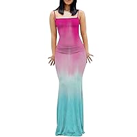 Casual Dresses for Women 2023 Trendy, V Neck Smocked Short Sleeve Sundress Split Club Party Evening Maxi Dress