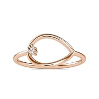 VVS Certified 10K White/Yellow/Rose Gold With 0.015 Tcw Round Natural Diamond Anniversary Ring For Her, Promise Ring For Her