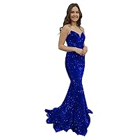 Sequins Mermaid V Neck Prom Dresses Long Strapless Evening Bridesmaid Dresses for Women 2023