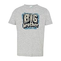Brother Toddler Shirt, Big Brother - Blue Sketchy, Bold, Blue, Retro, Unisex, Toddler Tee, Youth, Short Sleeve T-Shirt (5-6T, Grey)