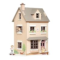 Tender Leaf Toys - Foxtail Villa - Furnished 27.95” Tall Town Style Pretend Play Doll House - Encourage Creative and Imaginative Fun Play for Children 3+