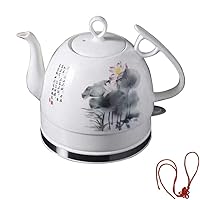 Kettles,Ceramic Electric Kettle Cordless Water Teapot, Teapot Retro 1.2L Jug, 1000W Water Fast for Tea, Coffee Fast/Gray