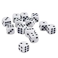 Acrylic Dice,50Pcs Acrylic Dice Set 12Mm Six Sided Educational Mathematical Dice Toys White Dice for Family Games