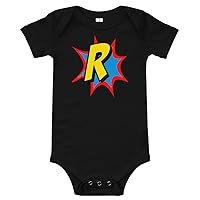 Personalized, Baby Gift Idea, Comic Book Superhero Art, Letter R, Infant Baby Bodysuit, Baby Clothes, Personalized