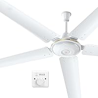 Ceiling Fans with Lamps,Ceiling Fan with Lights,Home and Commercialng Wind Ceiling Fan with 3Xiron Blades,Wall Control Switch,5 Fan Speeds,100W/White