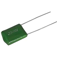 Arndt My.22K Mylar Capacitor, 100V, 22µF, 12.5 mm L x 6 mm T x 17 mm H x 10 mm L.S (Pack of 20)