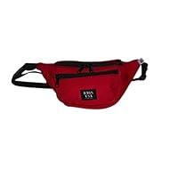 Fanny Pack 3 Compartment,tough Cordura with YKK zipper Made in U.S.A. (Red)