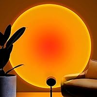 Sunset Lamp Projection Rotation Rainbow Lamp Led Romantic Visual Led Light Network Red Light with USB Modern Floor Stand Night Light Living Room Bedroom Decor (Sunset Red)