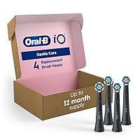 Oral-B iO Gentle Care Replacement Heads, Electric Toothbrush Brush Heads, Black, 4 Count