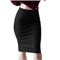 Womens Leather Pencil Skirts Solid Color Elegant Suede Skirt Bodycon Casual Midi Skirt Split Side Sexy Party Skirt