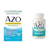 AZO Complete Feminine Balance Daily Probiotics for Women, Clinically Proven & D Mannose Urinary Tract Health, Cleanse, Flush & Protect The Urinary Tract