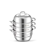304 Soup Steamed with Stainless Steel Steamer with Household Steamer Multi-Layer Soup Can Be Steamed