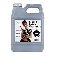 Black 32 Oz - Liquid Latex Body Paint, Ammonia Free No Odor, Easy On and Off, Cosplay Makeup, Creates Professional Monster, Zombie Arts