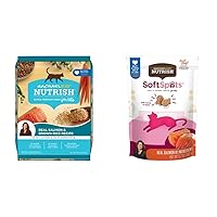 Rachael Ray Nutrish Salmon & Brown Rice 14 Pounds Dry Cat Food + Soft Spots Salmon 5.7 Ounce (Pack of 6) Cat Treats Bundle