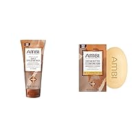 Ambi Exfoliating Wash I With Salicylic Acid Acne Treatment & Cocoa Butter Cleansing Bar I 5 Ounce & 3.5 Ounce