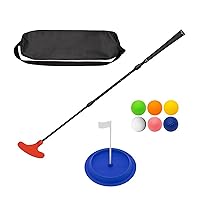 Two Way Golfs Putters with Golfs Ball and Putting Disc Adjustable Length Kids Putters for Right/Left Handed Golfers Two Way Golfs Putters Club with Putting Disc and Practice Ball
