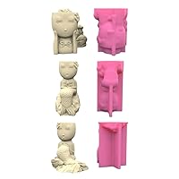 Silicone Mould, Pen Holder Flower Pot Silicone Mold Mermaids Epoxy Resin Mold DIY Decoration Tools Succulent Planter Making Supplies